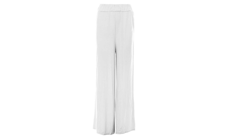 Image 12: Wide Leg Jersey Trousers