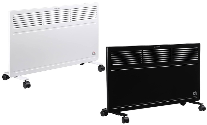 Image 1: HomCom Radiator Heater up to 1300W in Black or White