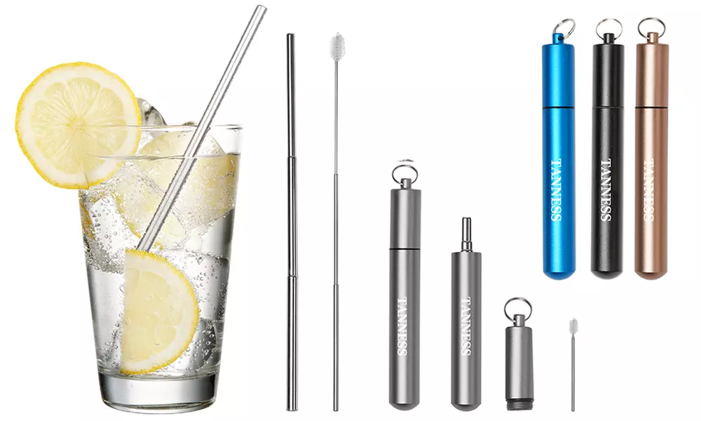 Coffret paille réutilisable en acier inoxydable, écologique - Primary Image