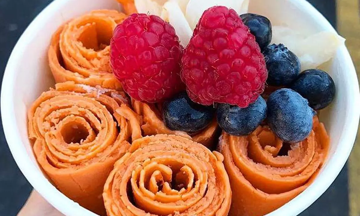 Two Small or Large Rolled Ice Cream Cups with Toppings at Freeze Style Ice Cream (Up to 24% Off) - Primary Image