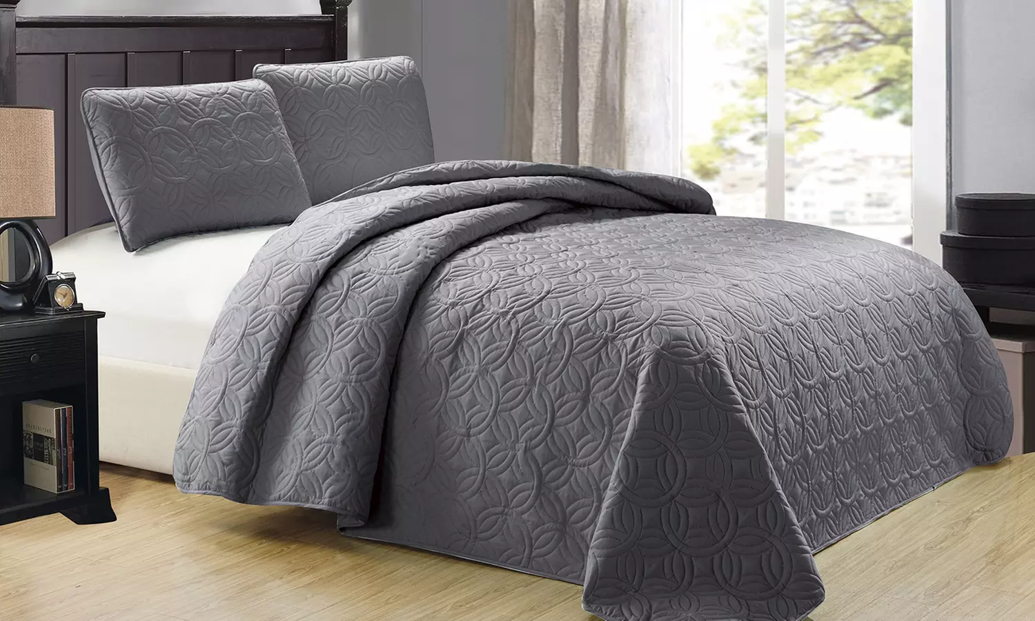 Kensie Thia Embossed Lightweight Quilt Set (3-Piece) - Primary Image