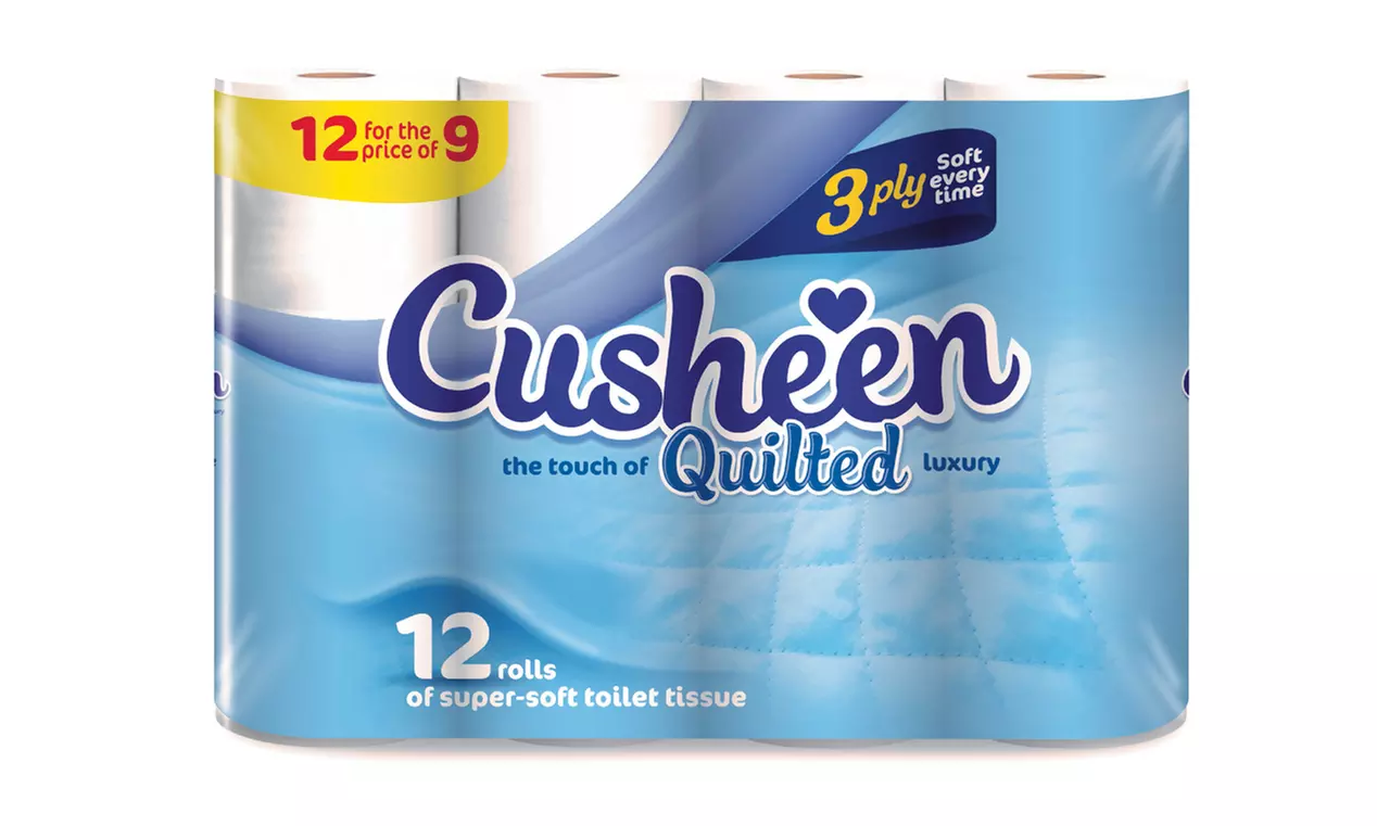 60 or 120 Rolls of Cusheen Quilted Luxury White or Cherry-, Lemon- or Aloe Vera-Scented Toilet Tissues from £11.99 - Second Medium