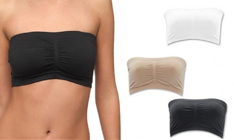 Set di 3 reggiseni a fascia push-up senza spalline disponibile in 2 taglie