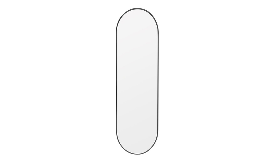 Image 2: Modern Oval Metal Full Length Wall Mirror 