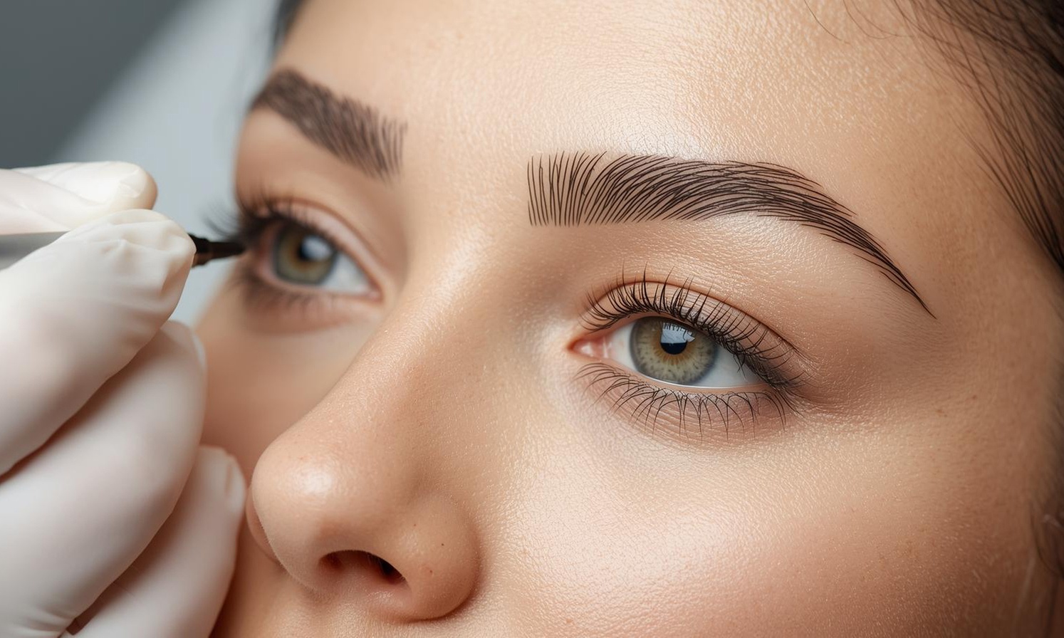 Perfect Brows with One Eyebrow Microblading w/w/o Touch-Ups