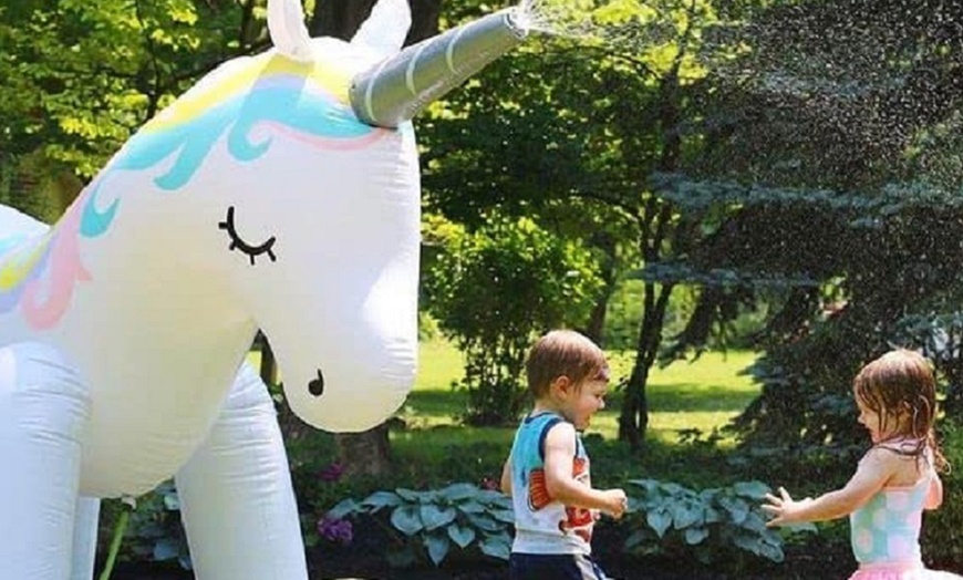 Image 2: Large Inflatable Unicorn Sprinkler