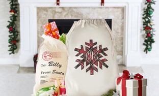 Custom Printed Santa's Drawstring bag