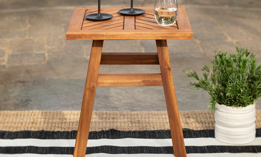 Image 6: Square Wooden Side Table