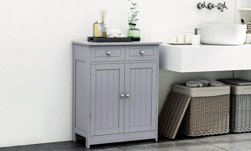 Image 3: Kleankin Freestanding Bathroom Storage Cabinet