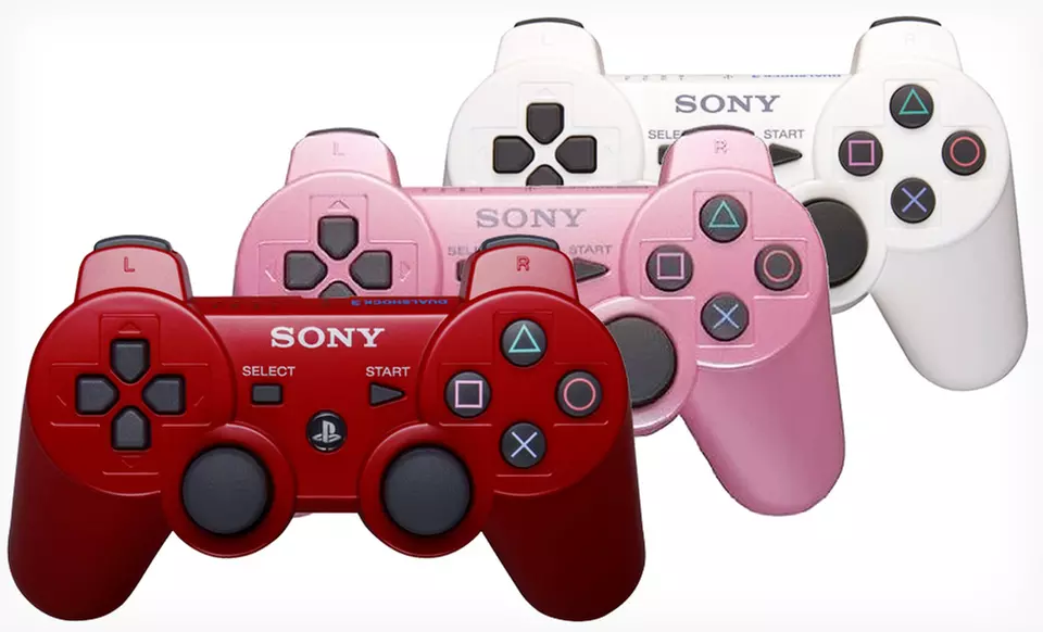 Sony PlayStation 3 DualShock 3 Wireless Controller in Candy Pink, Classic White, or Deep Red. Free Returns. - Primary Image