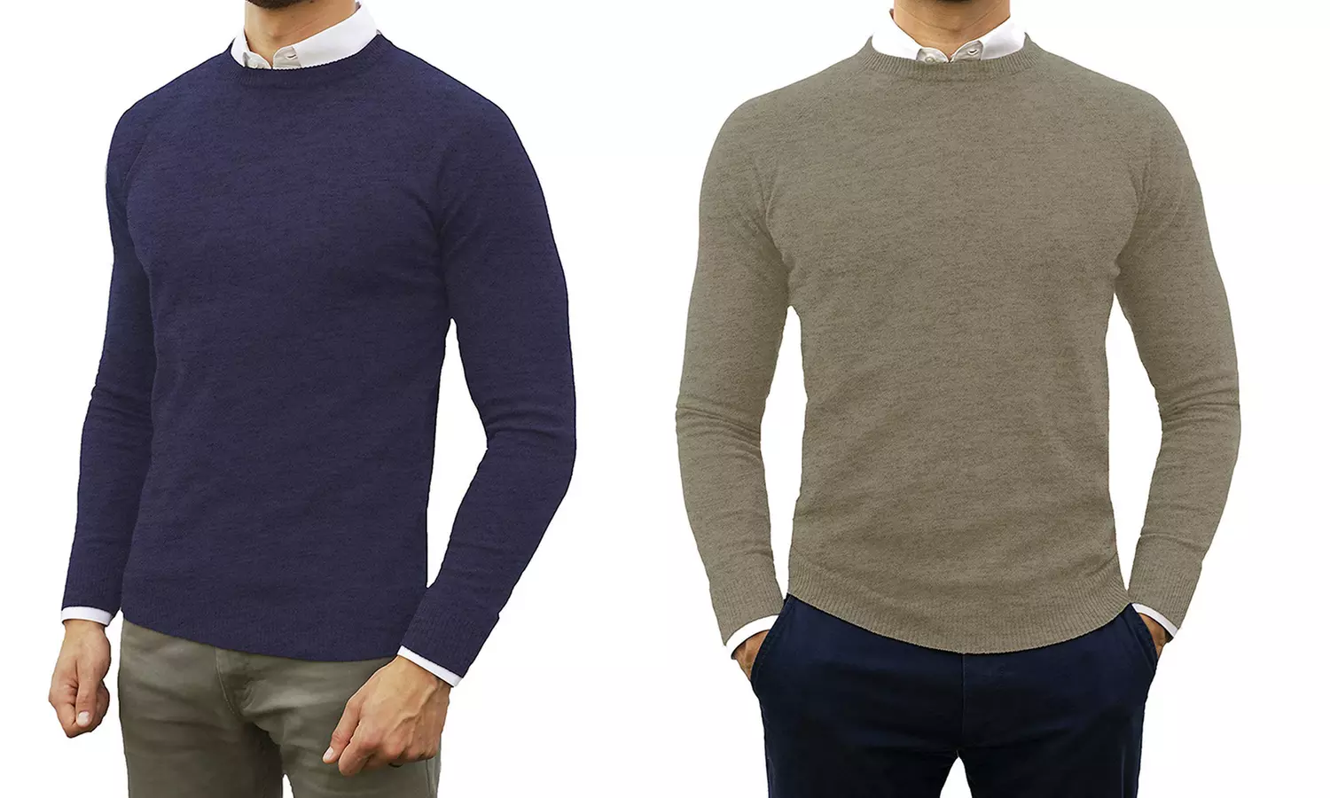 Set di 2 maglioncini girocollo in cashmere e lana