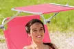 1 ou 2 chaises longues pliables et réglables avec pare-soleil, coloris au choix - Image 3