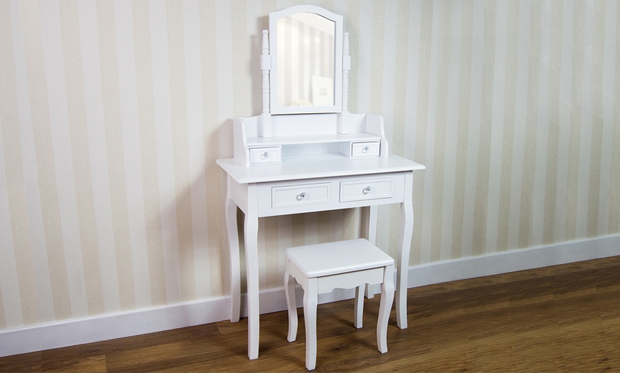 Image 5: Dressing Table with Stool Set