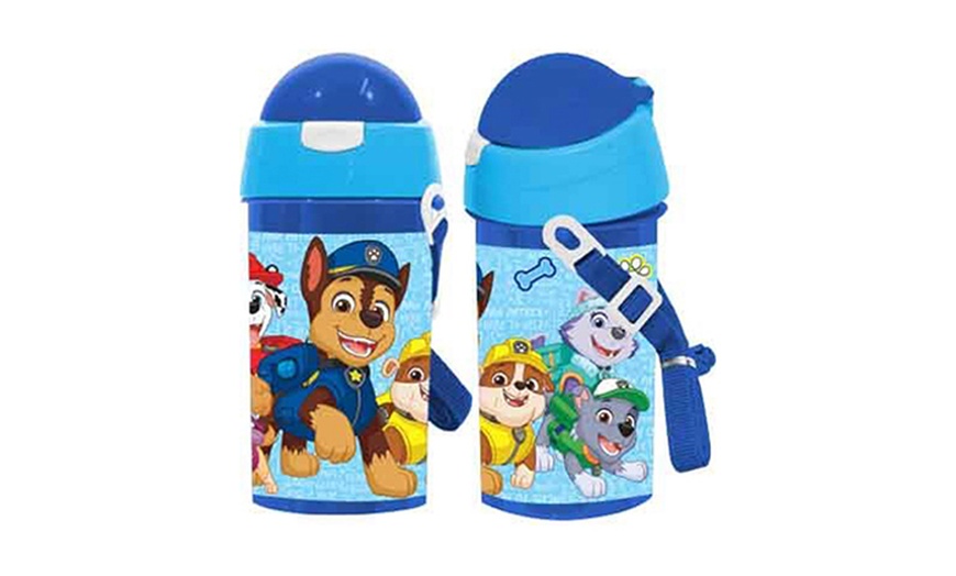 Image 2: Affinity Paw Patrol or Peppa Pig Flip-Top Water Bottle with Straw