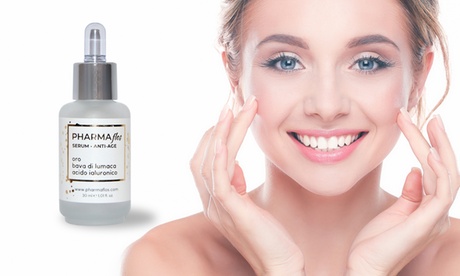 Fino a 3 sieri oro antirughe di Pharmaflos con oro, acido ialuronico e bava di lumaca