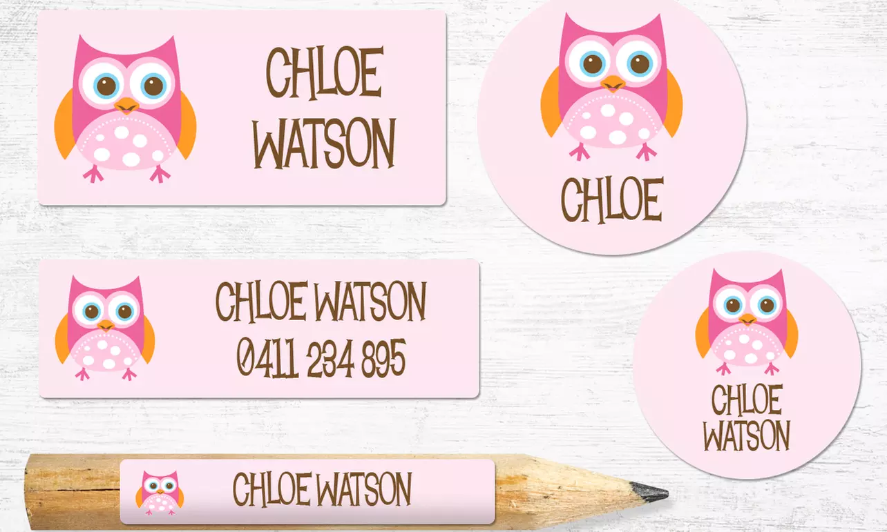 Personalized Children's Name Label Bundles from Dinkleboo (Up to 80% Off). Four Options Available. - Second Medium