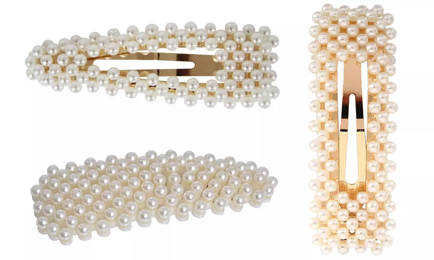 Barrettes perles pour cheveux Glamza - Second Medium