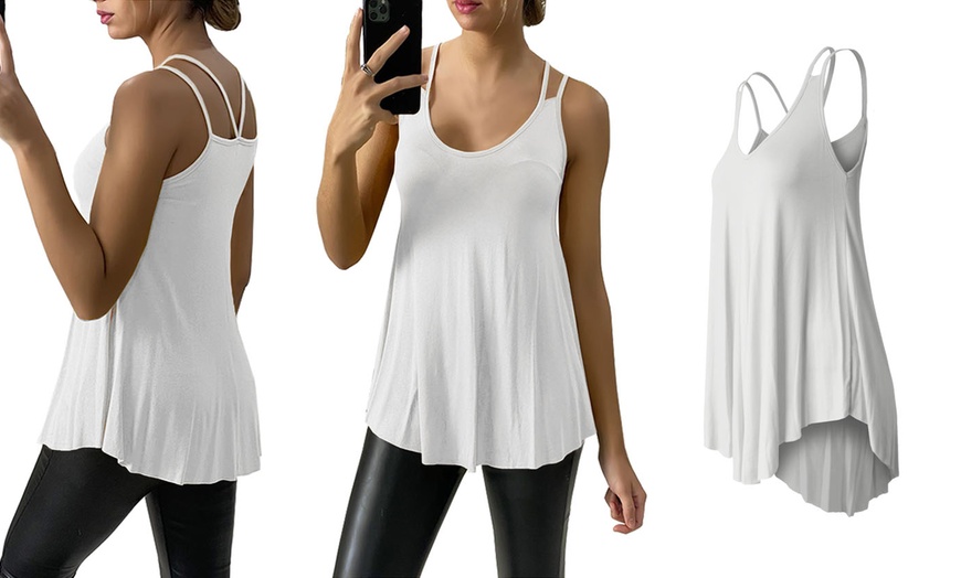 Image 19: Spaghetti Strap Loose Fit Swing Vest Top