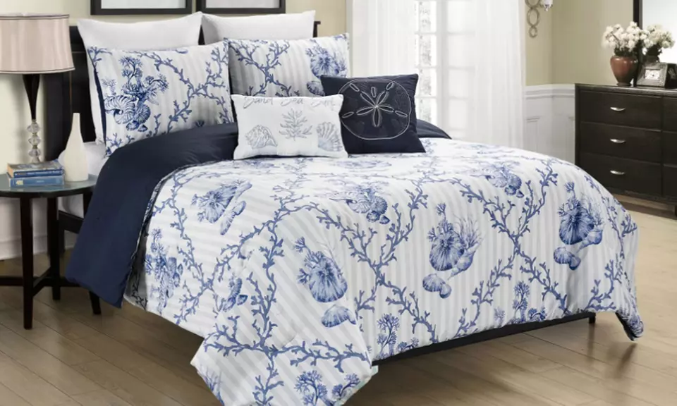 Printed Reversible Microfiber Comforter Set (4- or 5-Piece) - Primary Image