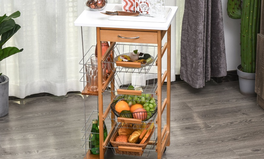 Image 24: HomCom Kitchen Island