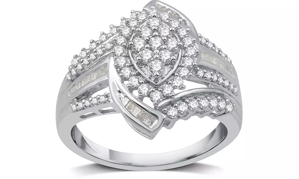 3/4 CTTW Diamond Engagement Ring in Sterling Silver By DeCarat - Primary Image