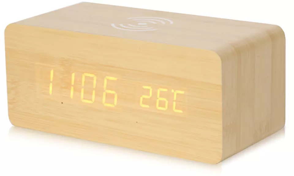 1 ou 2 réveils design en bois avec station de charge QI - Second Medium