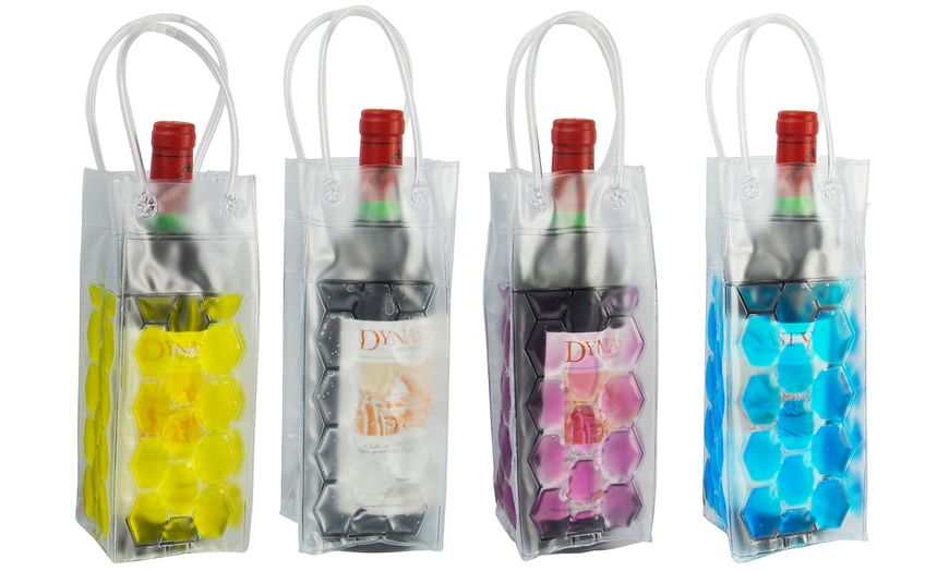 Image 1: Vivo Wine Bottle Cooler Gel Bag