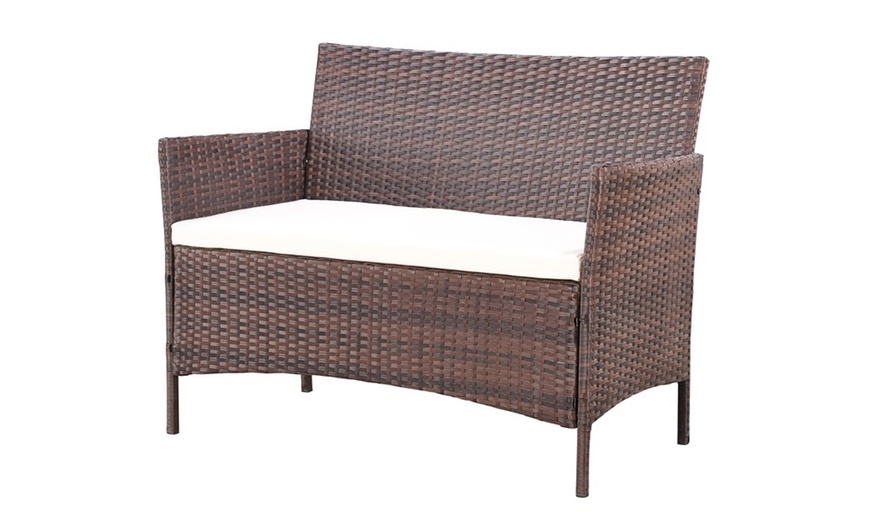 Image 7: 4-Piece Rattan-Effect Lounge Set