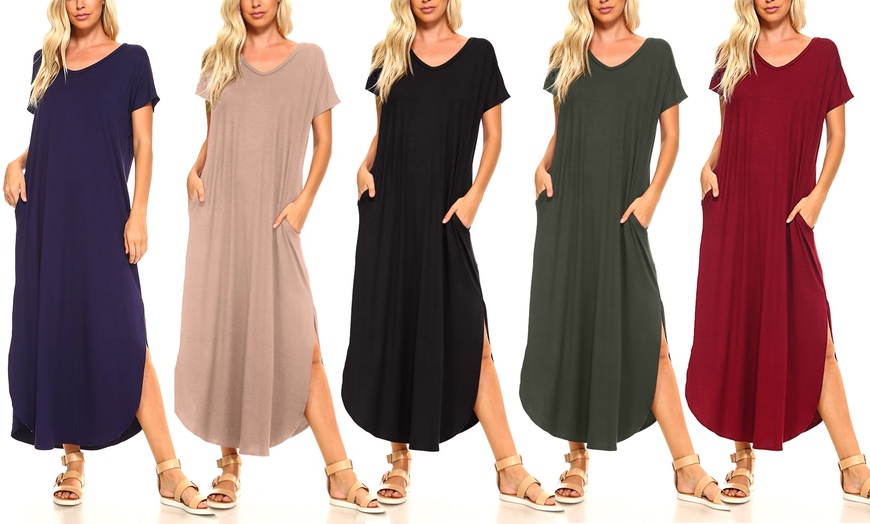 short sleeve flowy maxi dress