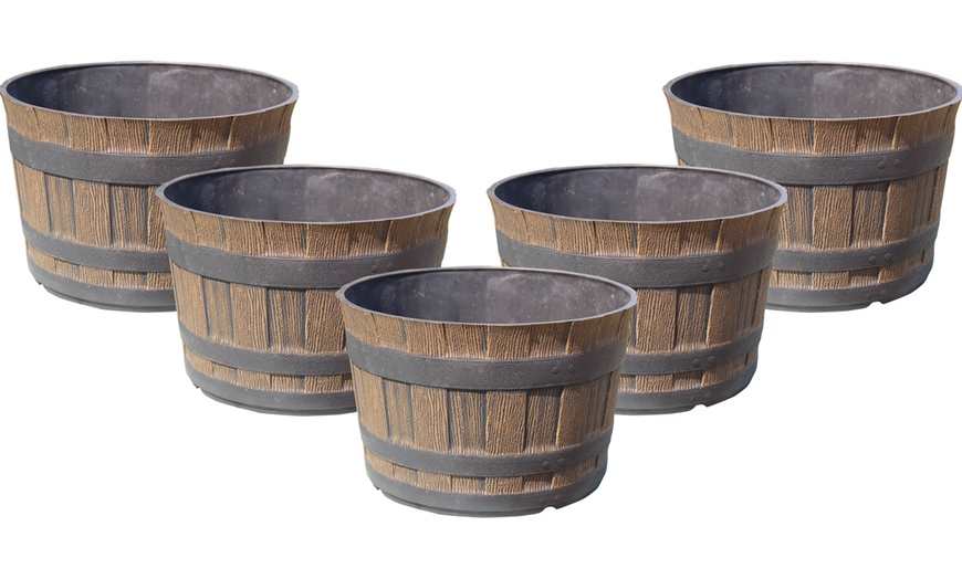 Image 4: Up to Five Cottage Barrel Garden Planters