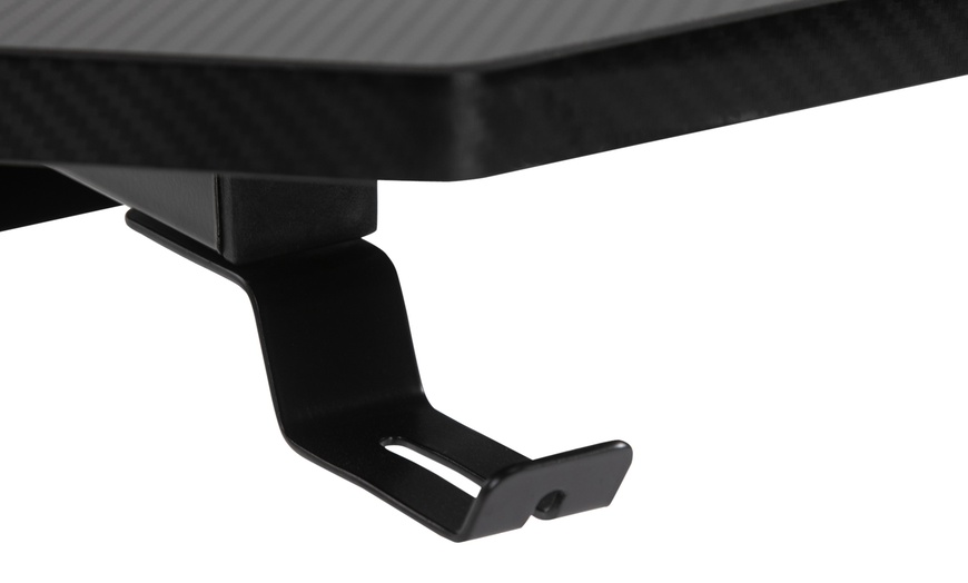 Image 7: HomCom Gaming Desk Steel Frame with Cup Holder
