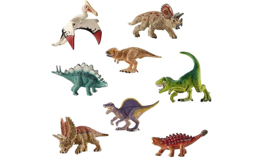 Image 1: Assorted Miniature Dinosaur Eight-Figure Set