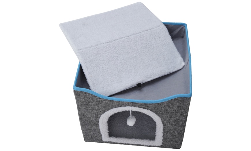 Image 17: Multifunctional Foldable Cat Bed with Scratching Pad 