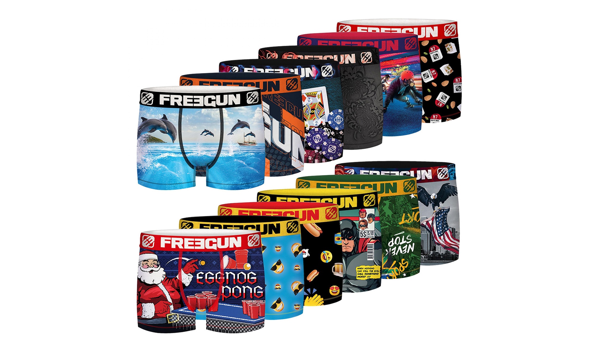 5 o 12 boxer da uomo Freegun