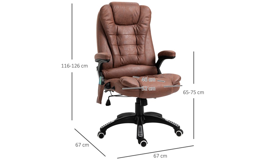 Image 5: Vinsetto 130° Recliner Massage Office Chair