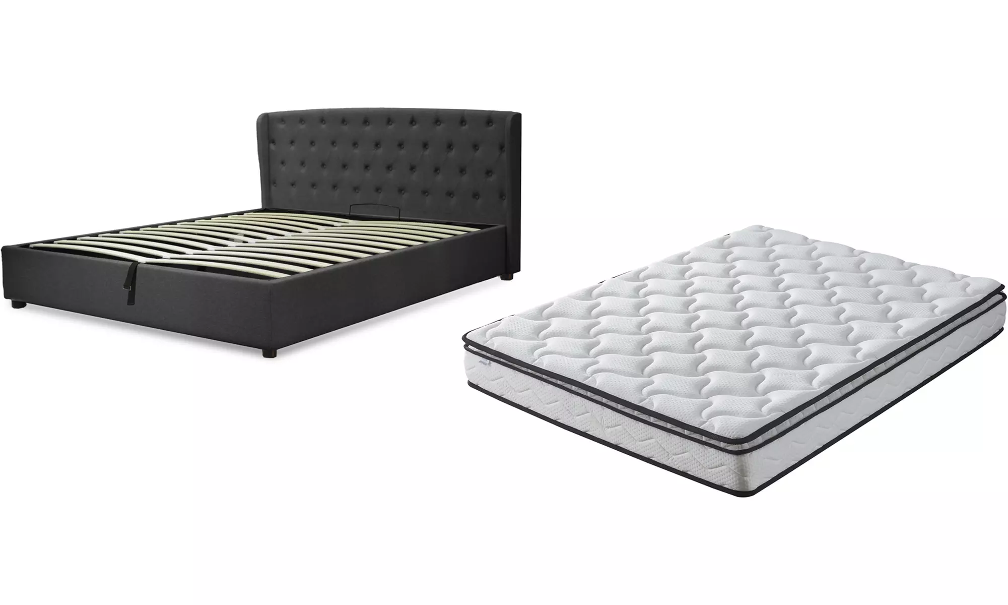 Lit coffre "Sherwood" en tissu, coloris au choix, Sampur