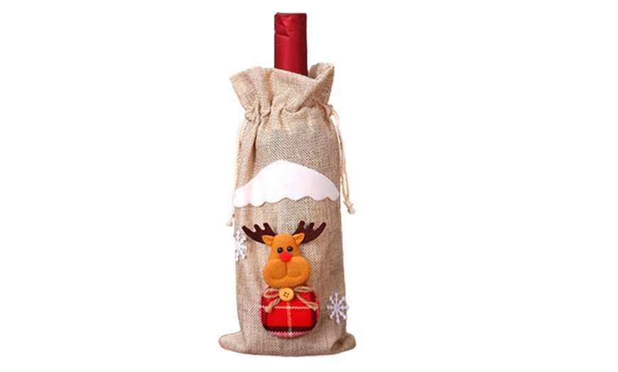 Image 6: One, Two or Four Christmas Wine Bottle Cover Bags