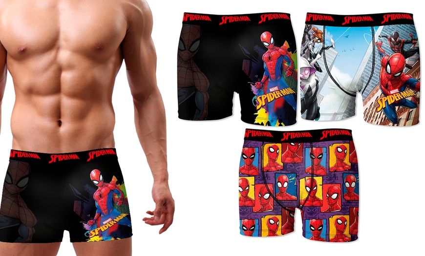 Image 1: Three-Pack of Spider-Man Boxers