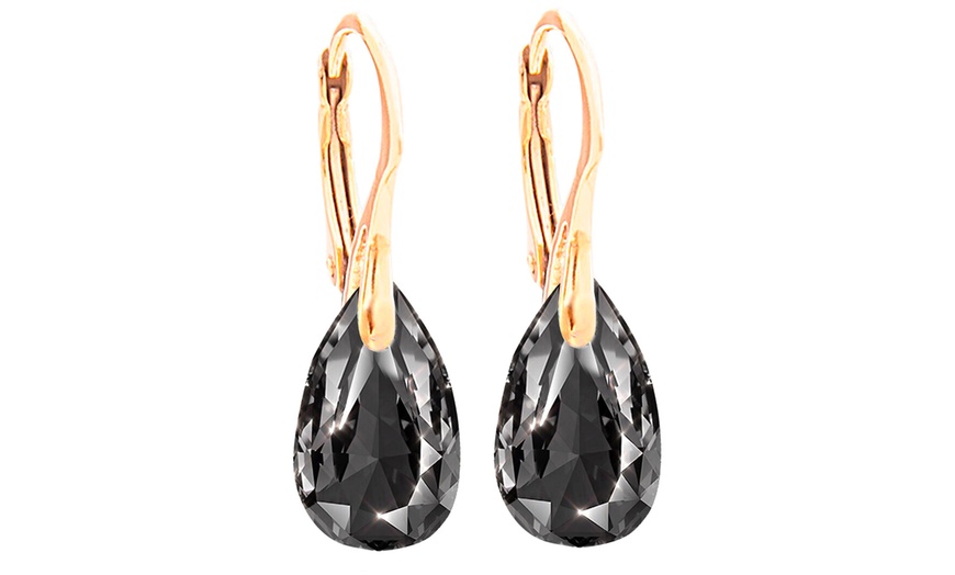 Image 11: Ah Jewellery Pear Earrings with Crystals From Swarovski®