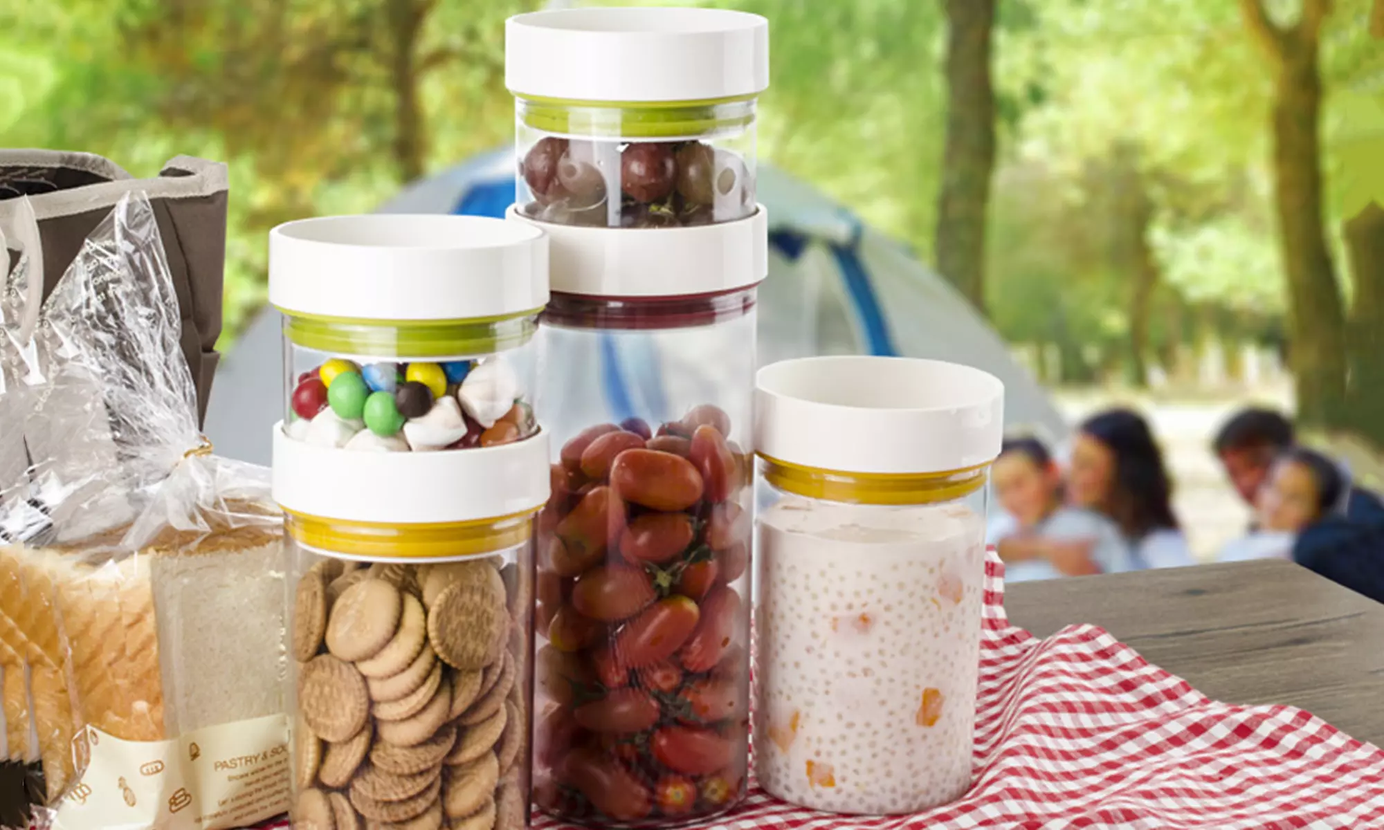 Vacuum Food Container in Rotating Carousel with Pump (5-Piece Set) - Second Medium