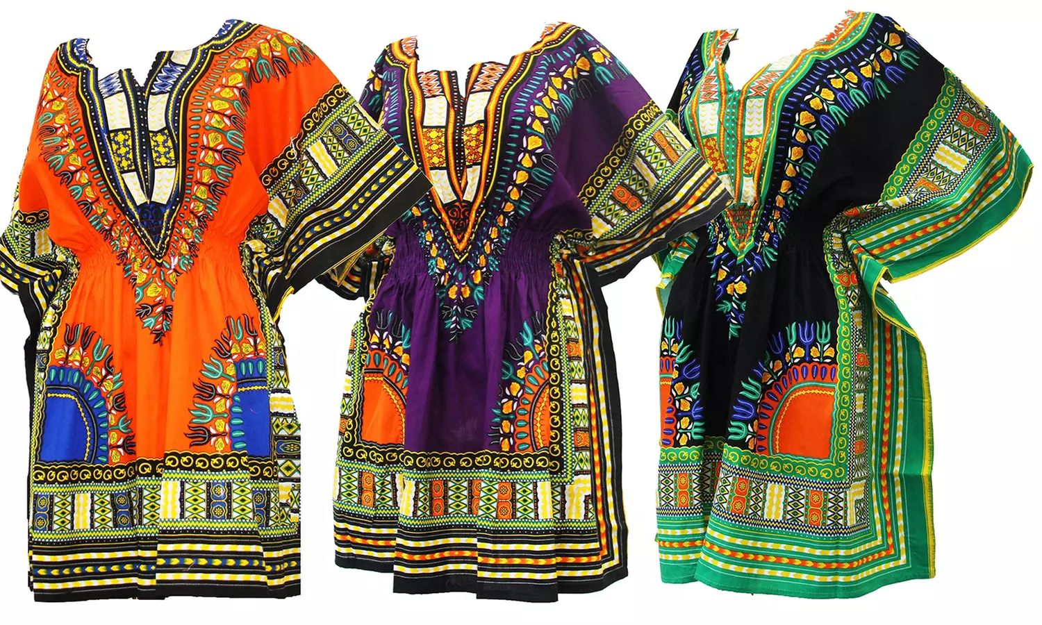 Women's Dashiki Tunic Top with Elastic Waist One Size fits S-2X - Primary Image