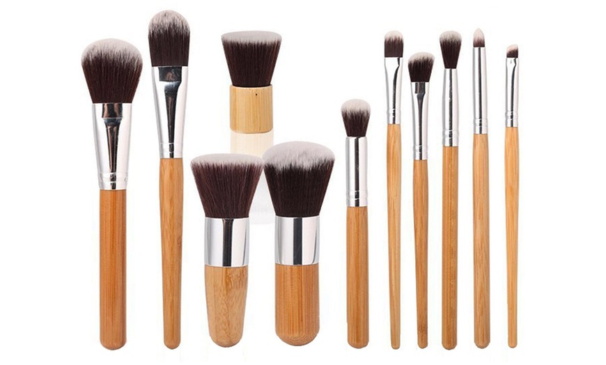 Beauty Bon Wood Handles Makeup Brush Set (11-Piece) | Groupon