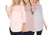 Isaac Liev Women's Curved Hem Side Slits Tops (3-Pack). Plus Sizes Available. - Image 7