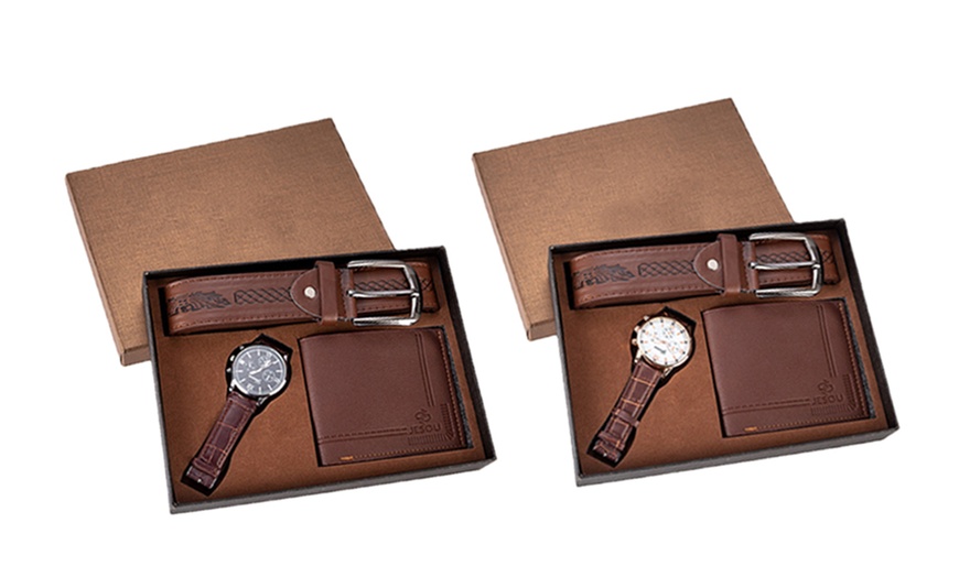 Image 9: Men's Watch, Belt and Wallet Boxed Gift Set