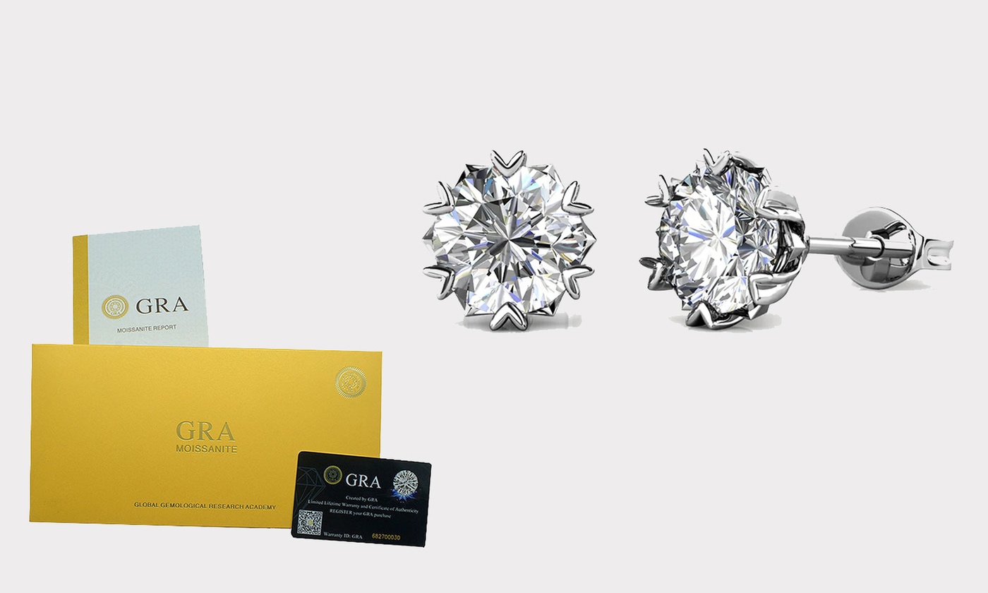 Mini Heart Lab Grown Moissanite Diamond Earrings