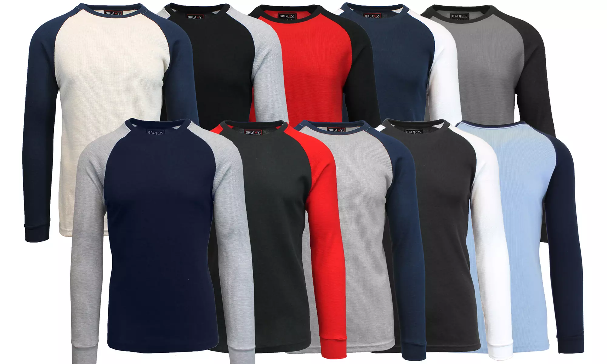 2-Pack Galaxy By Harvic Men's Raglan Thermal Shirt (S-3XL) - Primary Image