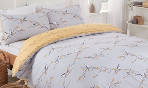 Bloom and Sparrows Reversible Duvet Set