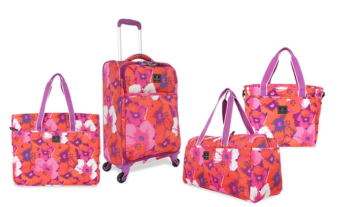 flower print luggage