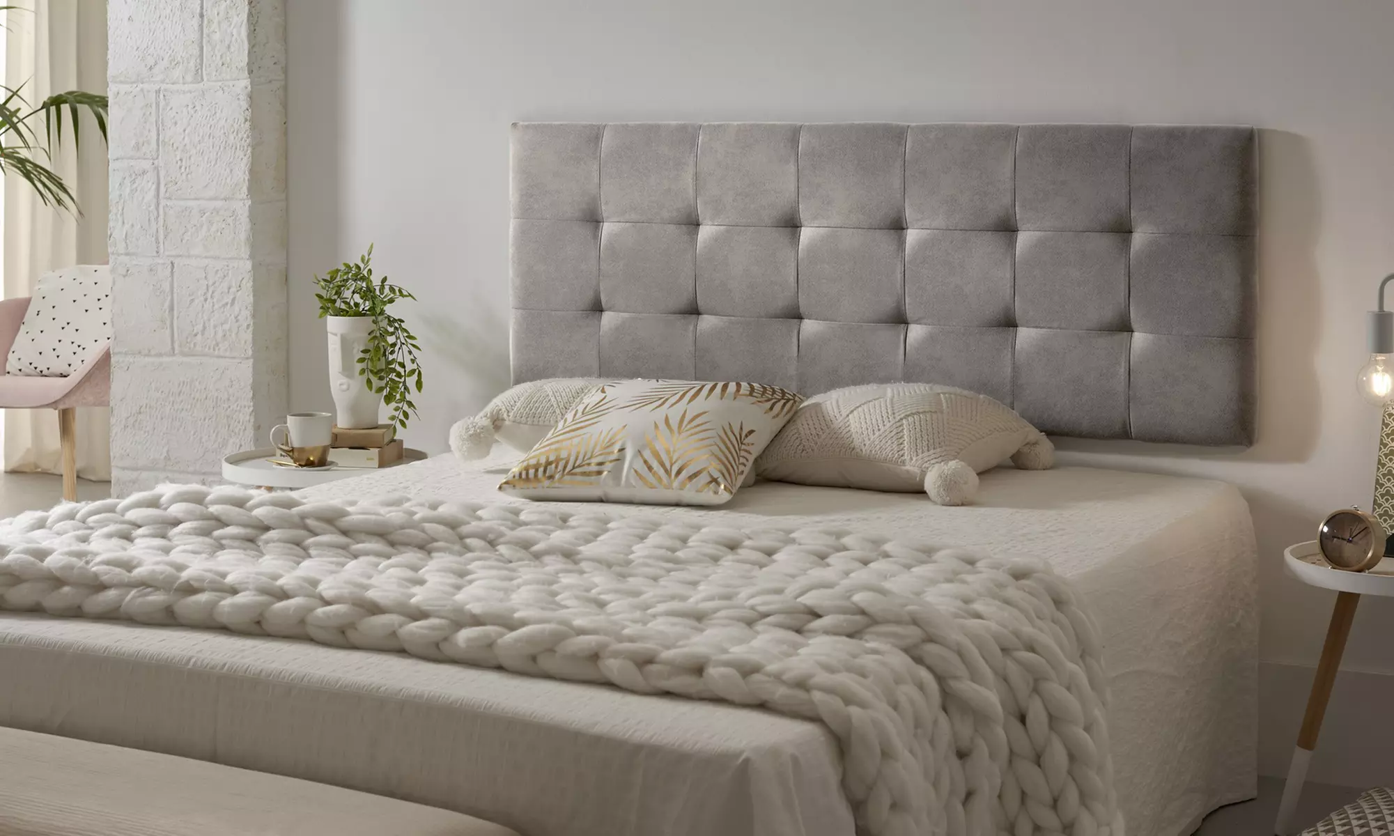 Cabecero estilo capitoné para colgar