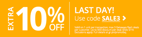 Extra 10% Off Getaways